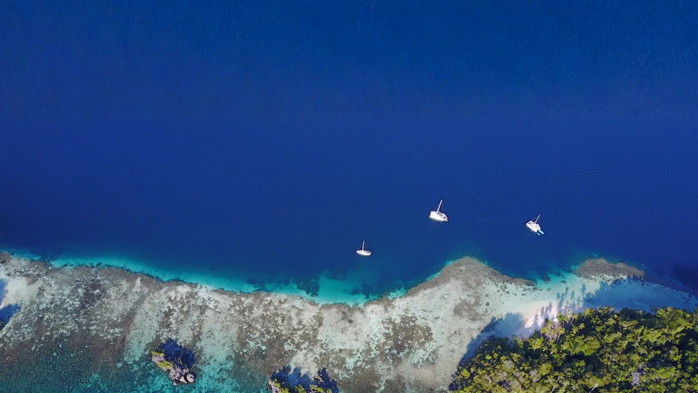 Catamarans at anchor