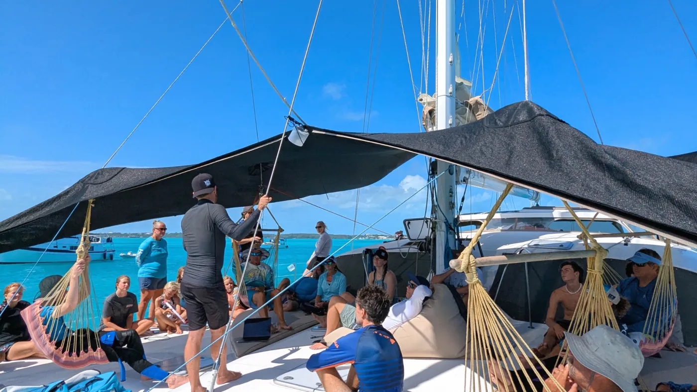 Cruisers relaxing aboard